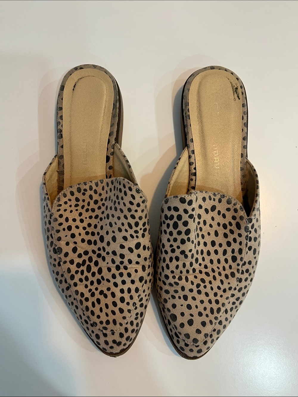 Slip-On Cheetah Print Mule - Beige/Black Women’s Flats